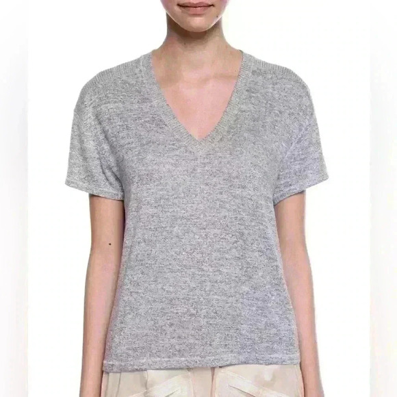 rag & bone Tops - Rag & Bone Heather Gray Knit V-Neck T-Shirt - Size XS